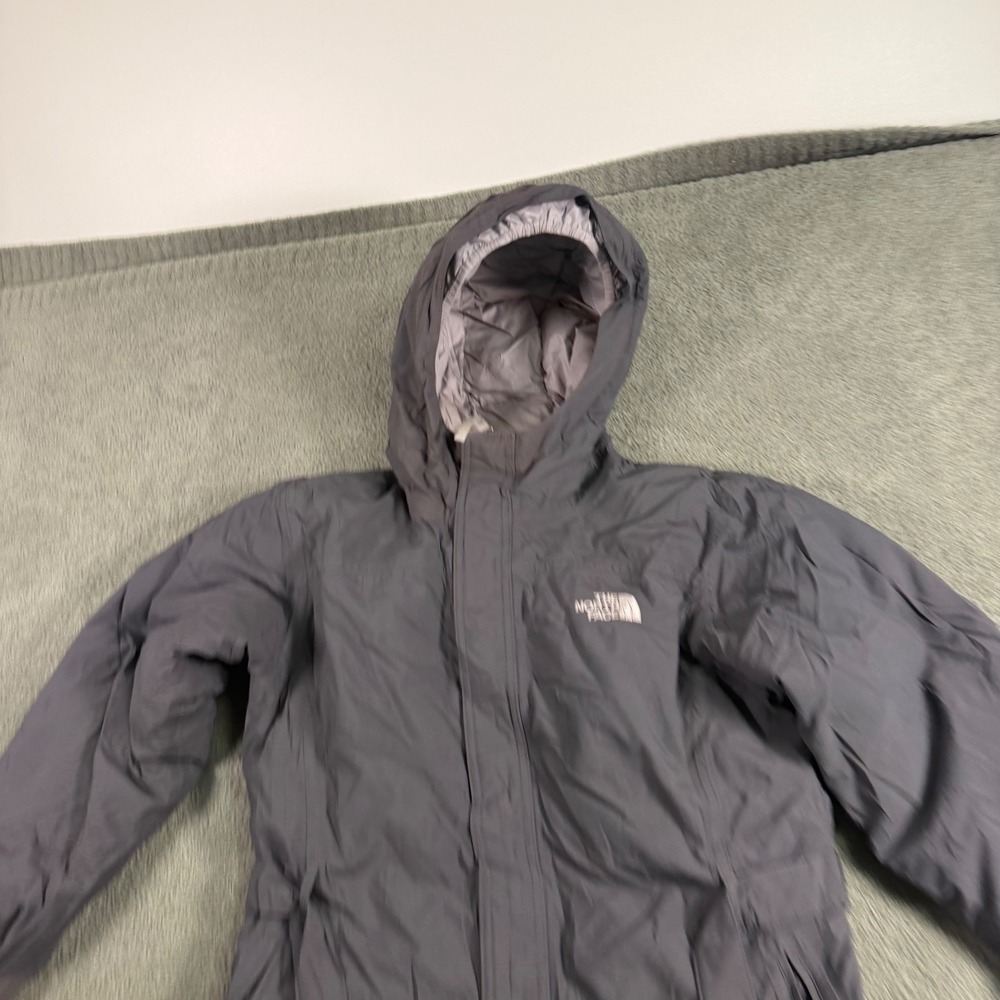 The North Face HyVent 550 Down Parka Girls XL 18 Gray Hooded Puffer Jacket